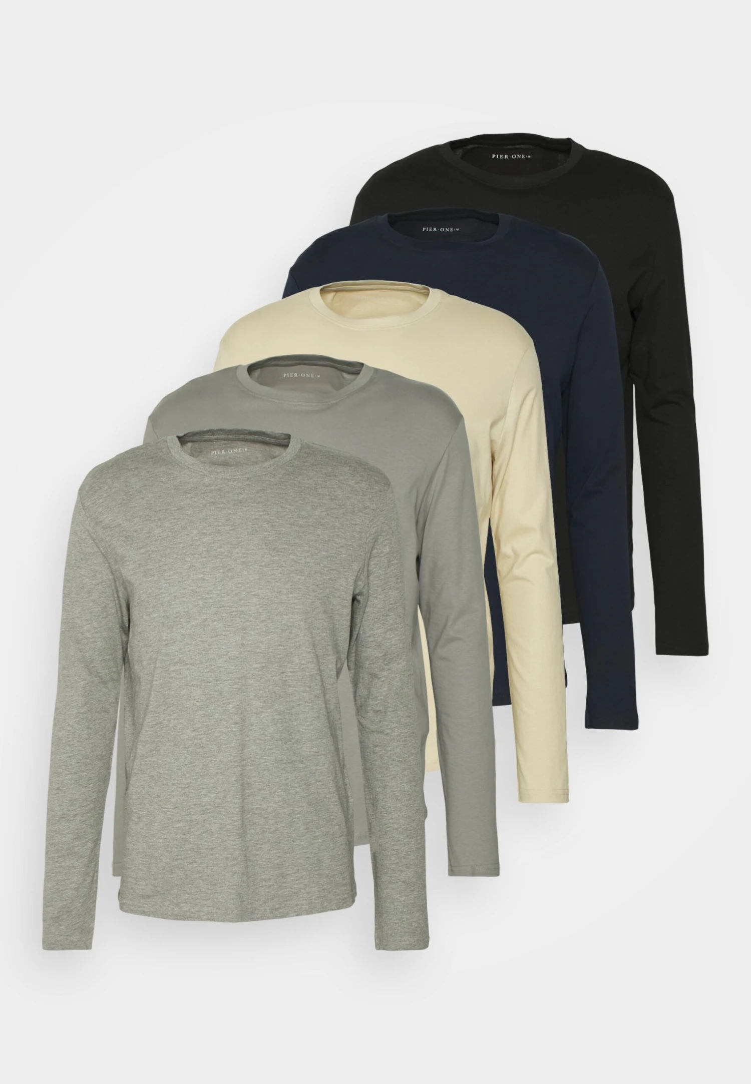 Pier One 5 Pack - Longsleeve - Black/Dark Blue/Stone 8 Pier One 5 Pack - Longsleeve - Black/Dark Blue/Stone - Afbeelding 6