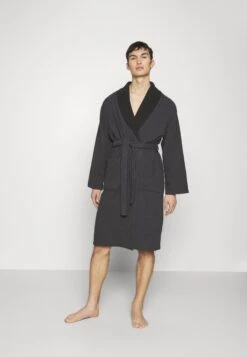 Pier One Shawl Towel Bathrobe - Badjas - Dark Grey