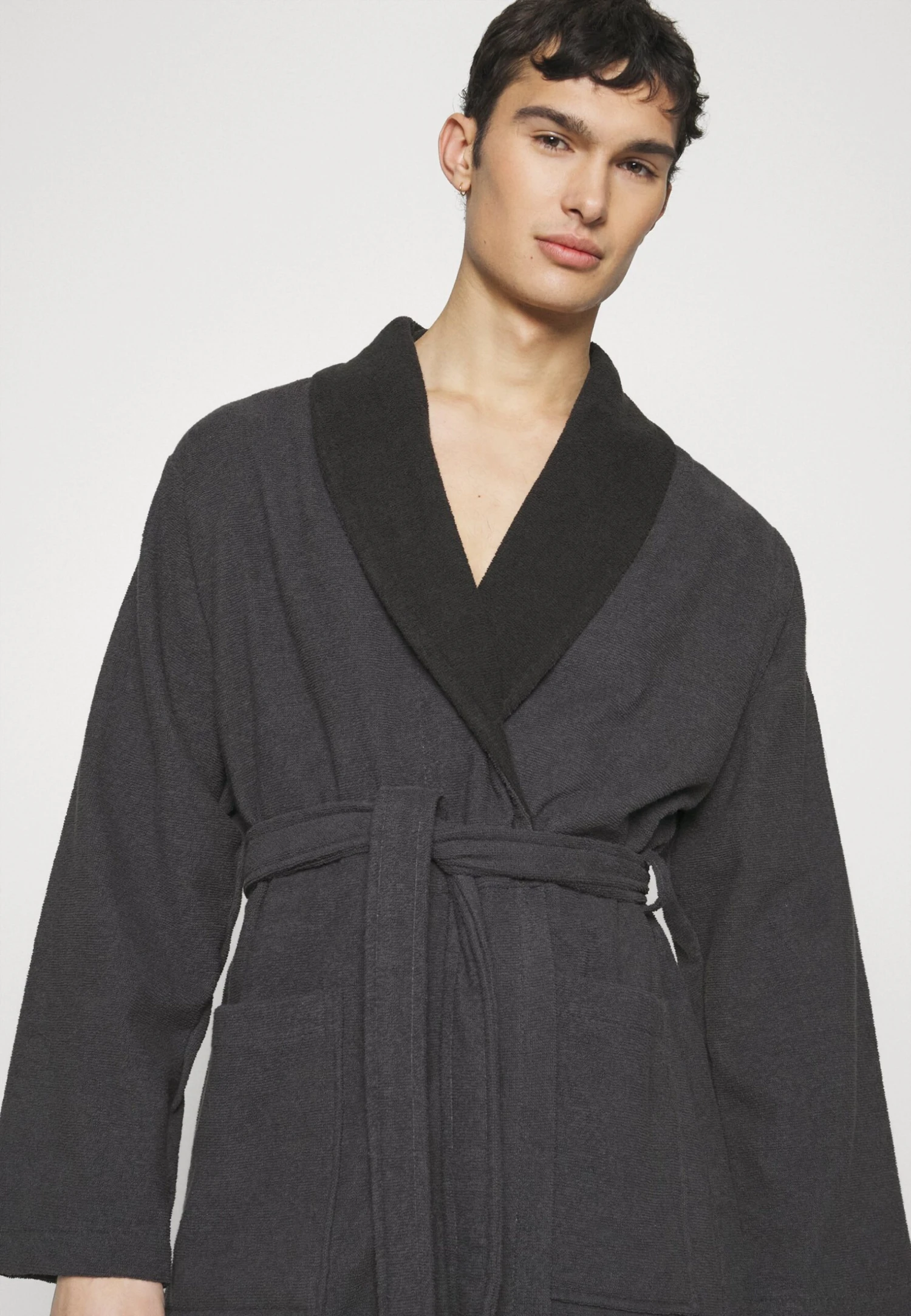 Pier One Shawl Towel Bathrobe - Badjas - Dark Grey 6 Pier One Shawl Towel Bathrobe - Badjas - Dark Grey - Afbeelding 4