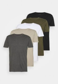 Pier One 5 Pack - T-Shirt Basic - White/Dark Grey/Black 14 Pier One 5 Pack - T-Shirt Basic - White/Dark Grey/Black -Pier One c8b9f5cce9884e23aebd3711252e2349