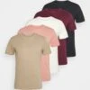 Pier One 5 Pack - T-Shirt Basic - White/Beige/Bordeaux 2 Pier One 5 Pack - T-Shirt Basic - White/Beige/Bordeaux -Pier One e6daffffaf7146419f6e19248e6b0262