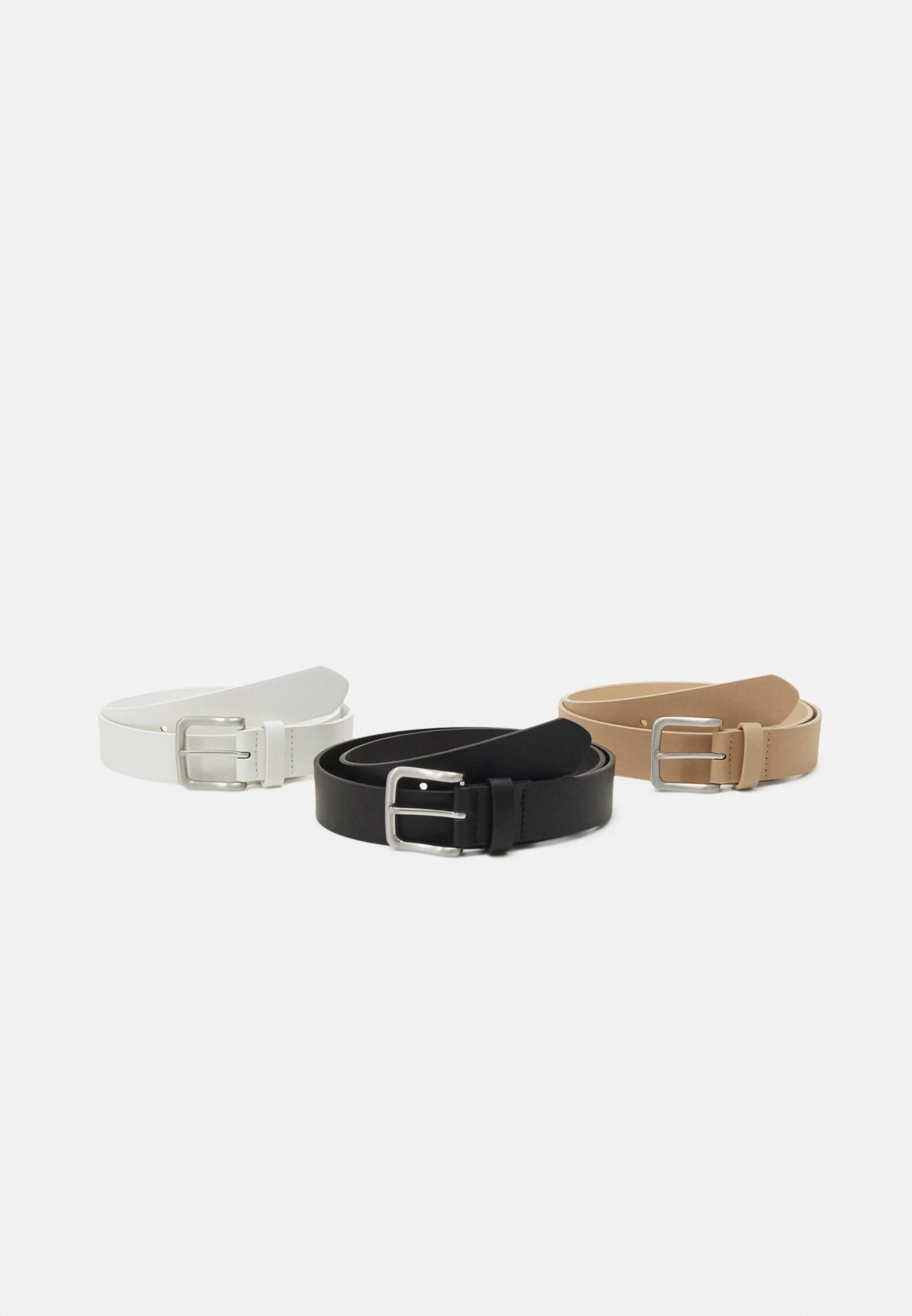 Pier One 3 Pack Unisex - Riem - Black/Beige/White 3 Pier One 3 Pack Unisex - Riem - Black/Beige/White